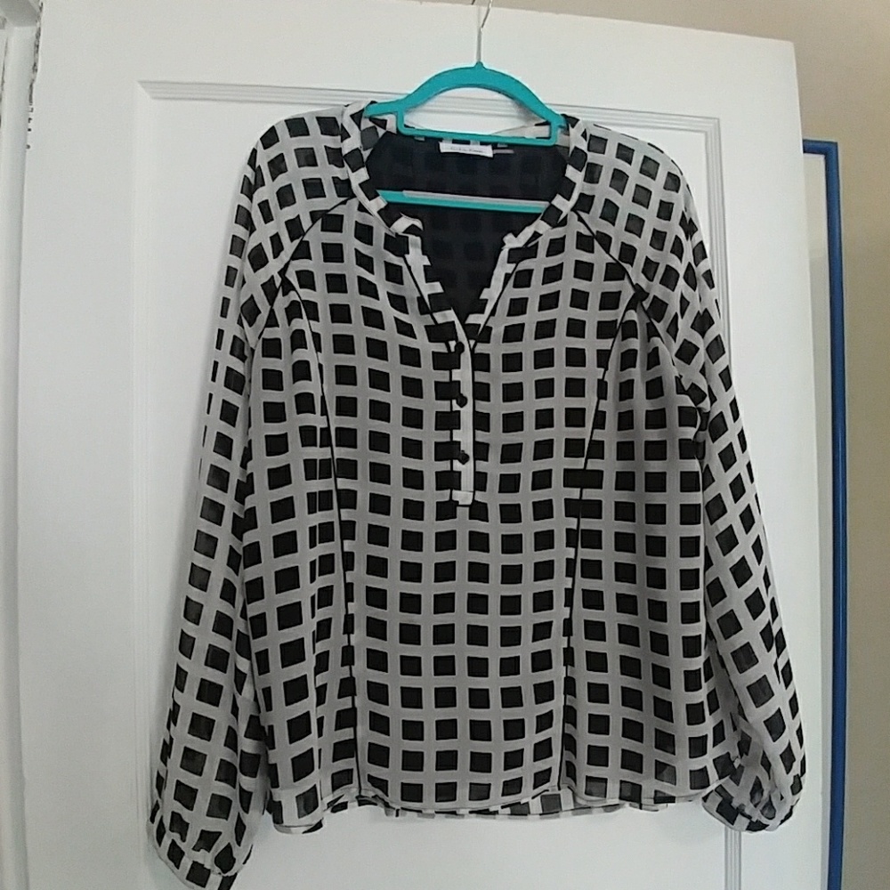 Calvin Klein blouse with sheer sleeves